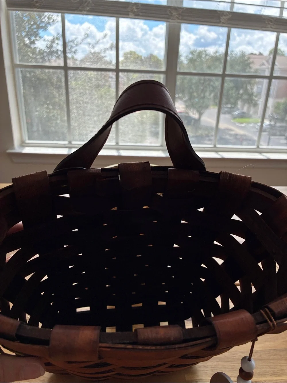 Rustic Woven Hanging Wall Basket with 